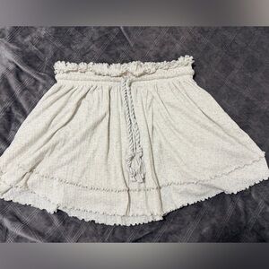Free People Beach Smocked Ruffle Hem Layered Mini Circle Fit Flare Skirt S